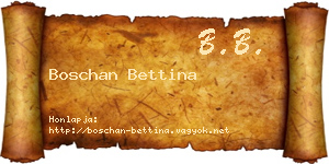 Boschan Bettina névjegykártya